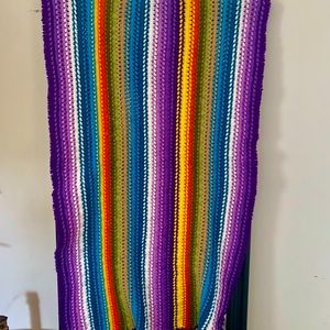 Rainbow Crochet Throw Blanket